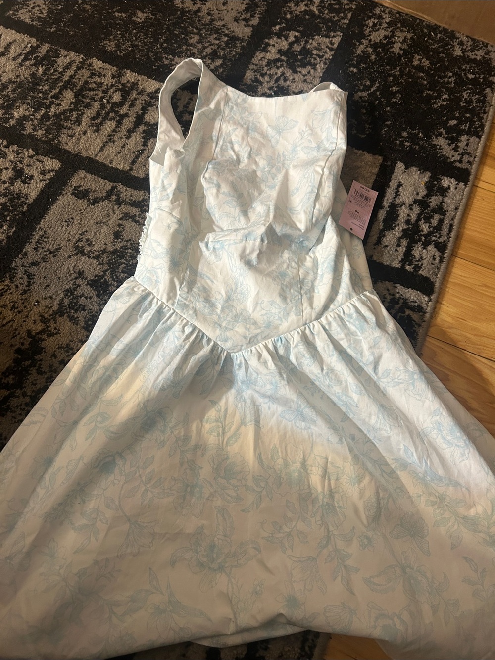 wild fable Pale Blue Floral Fit & Flare Kids Dress